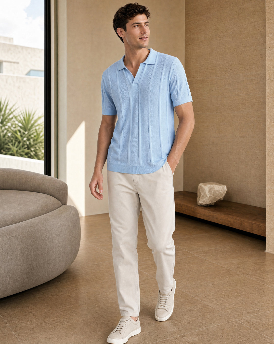 Urban Textured Polo T-Shirt