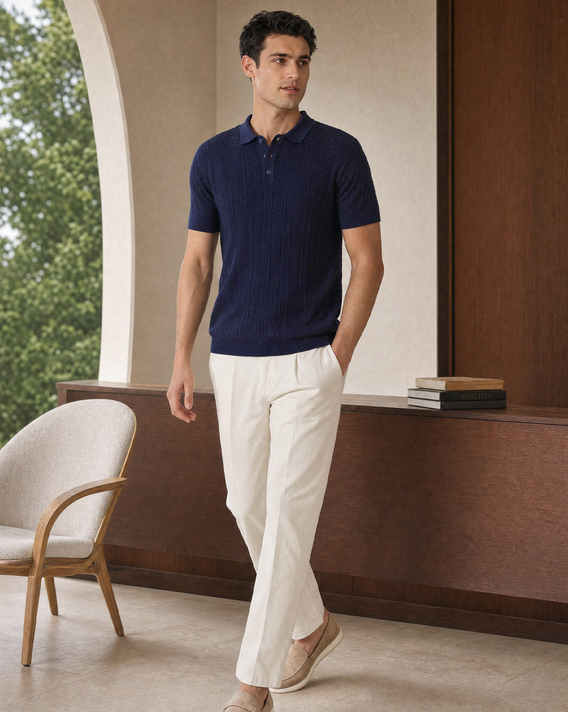 Oxford Textured Polo T-Shirt
