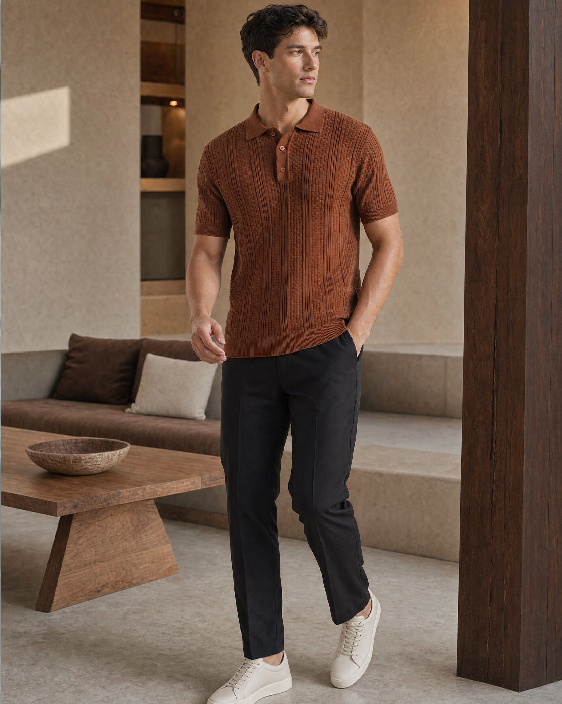 Oxford Textured Polo T-Shirt