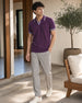 Grid Knit Textured Polo T-Shirt