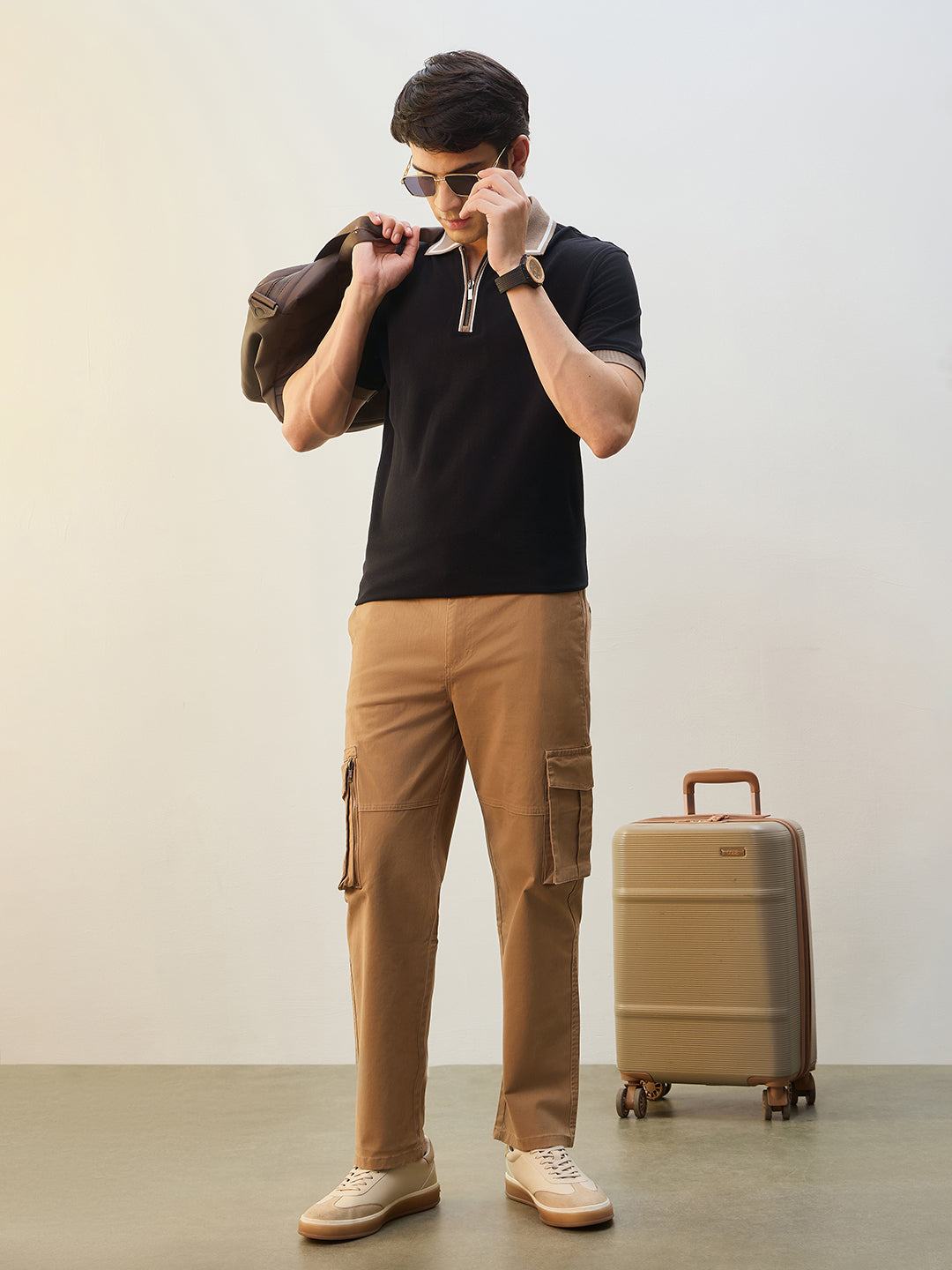 Zipper Collar Polo T-Shirt