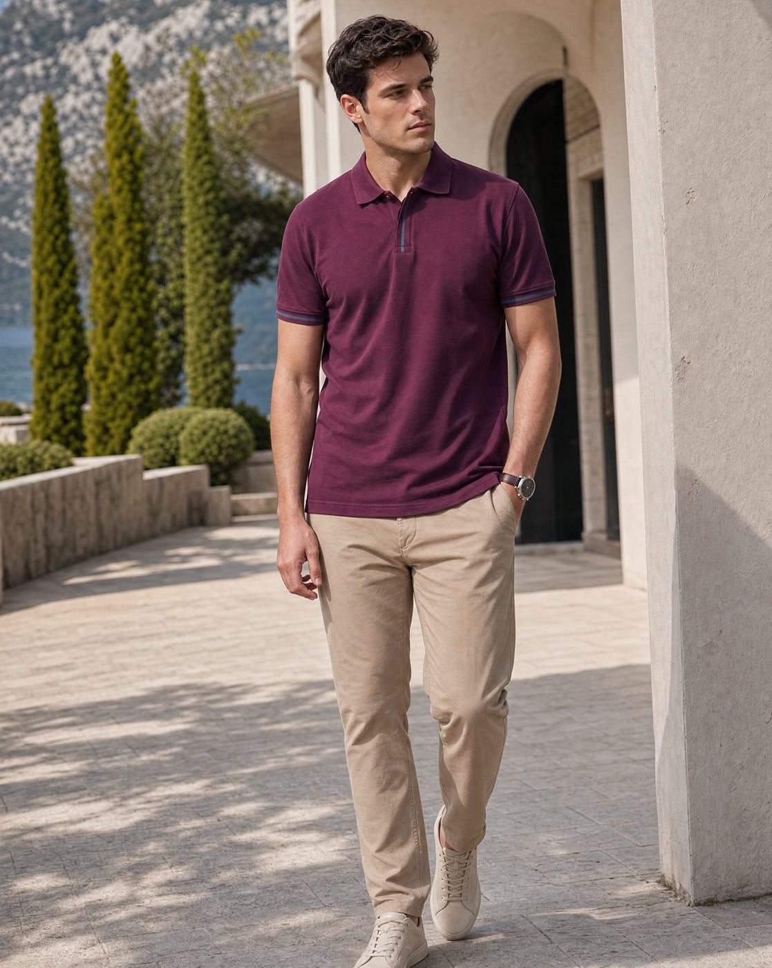 Contrast Tipped Polo T-Shirt