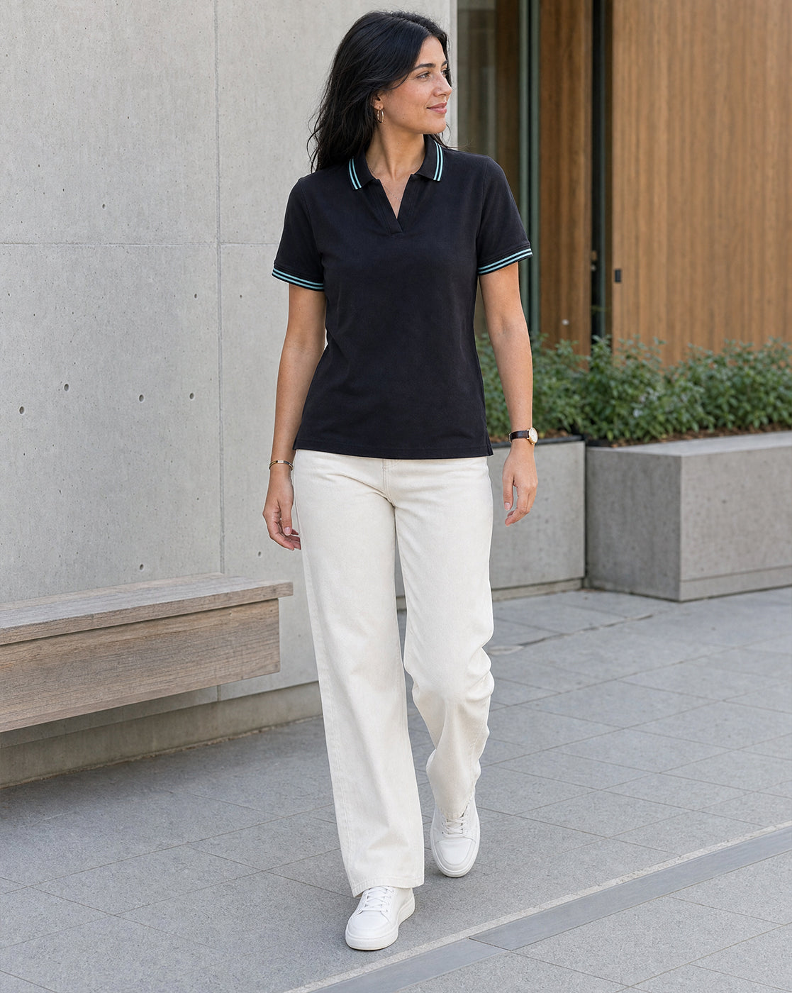 Johnny Collar Women Polo T-shirt