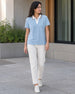 Women’s Contrast Johnny Collar Polo T-Shirt