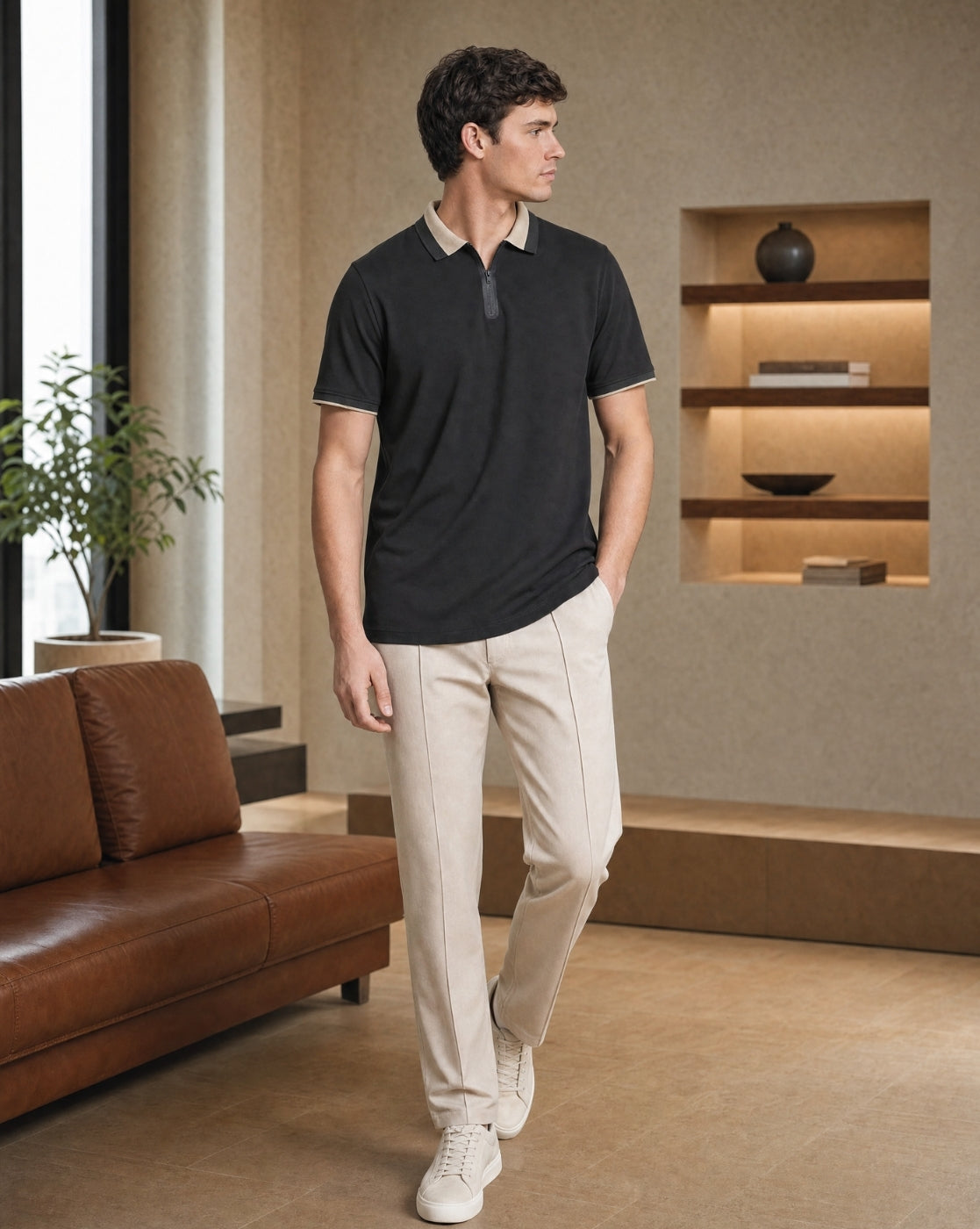 Monaco Zip Polo T-Shirt