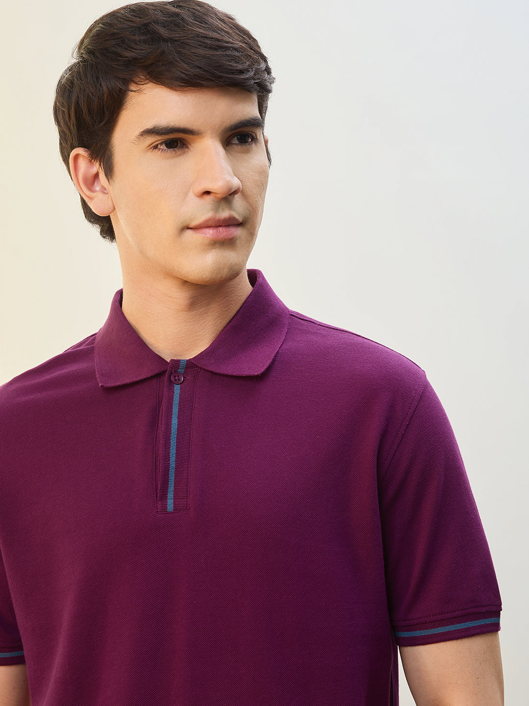Contrast Tipped Polo T-Shirt
