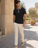 Zipper Collar Polo T-Shirt