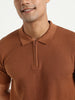 Cascade Zip Textured Polo T-Shirt