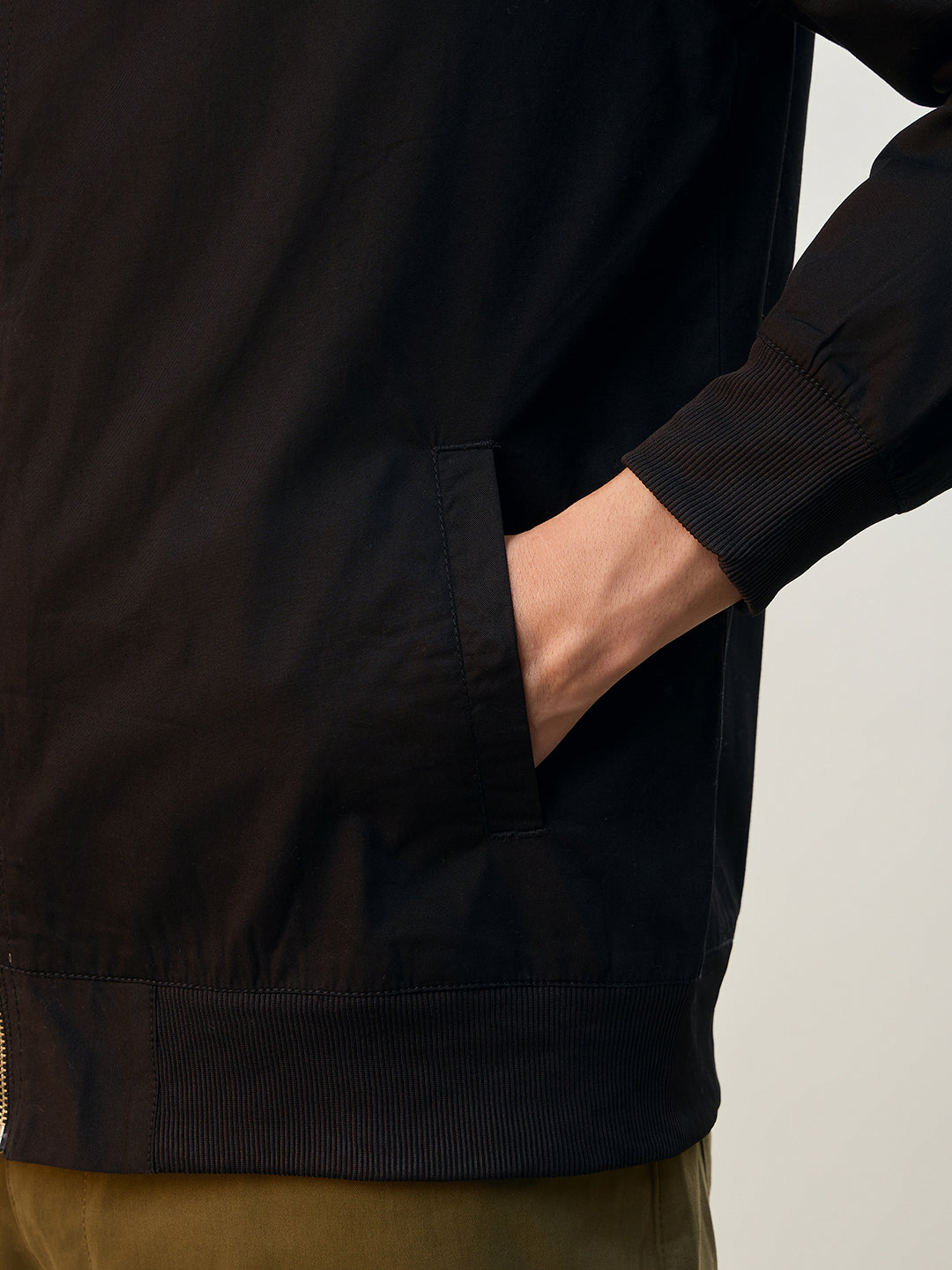 Mock Neck Bomber Jacket