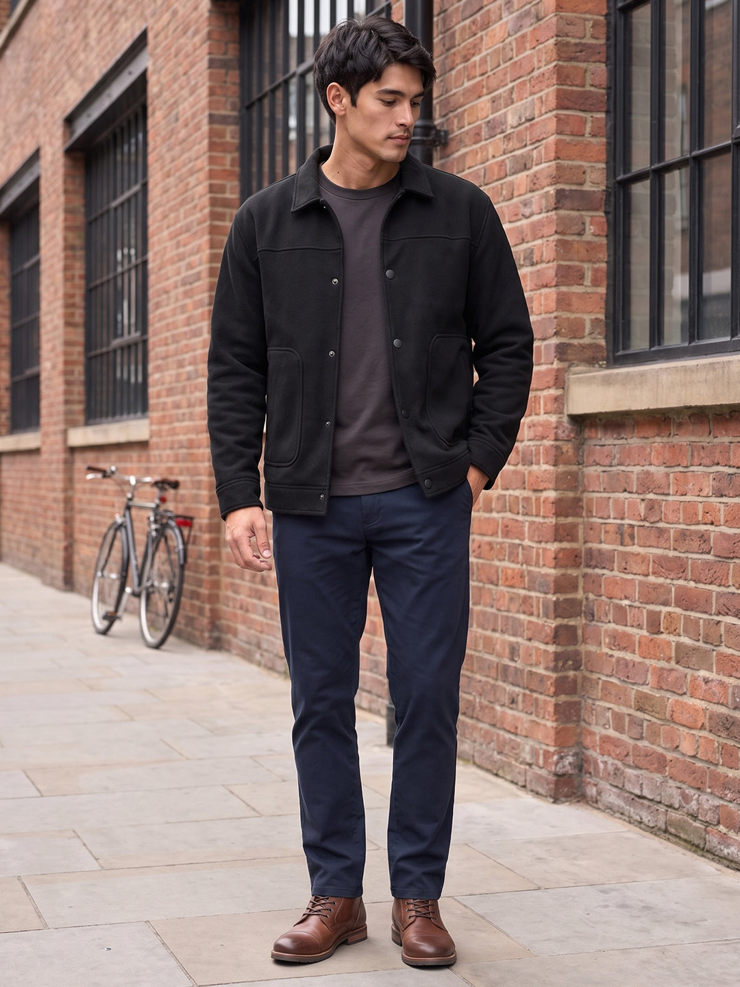 Men’s Regular Fit Knitted Suede Shacket