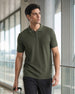 Cascade Zip Textured Polo T-Shirt