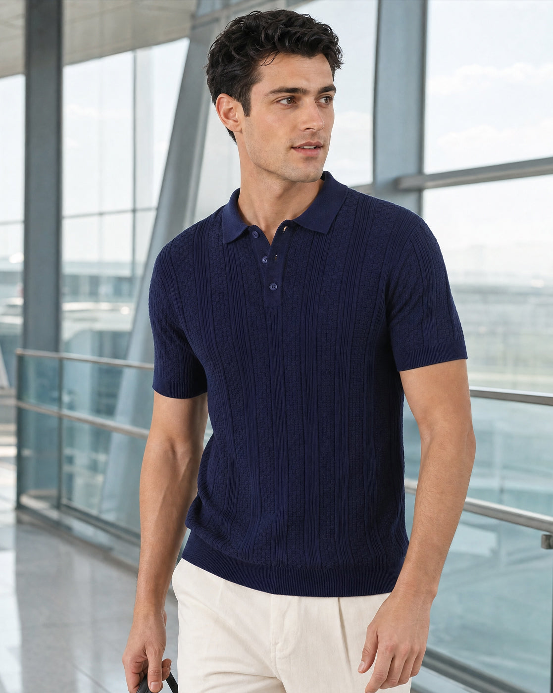 Oxford Textured Polo T-Shirt