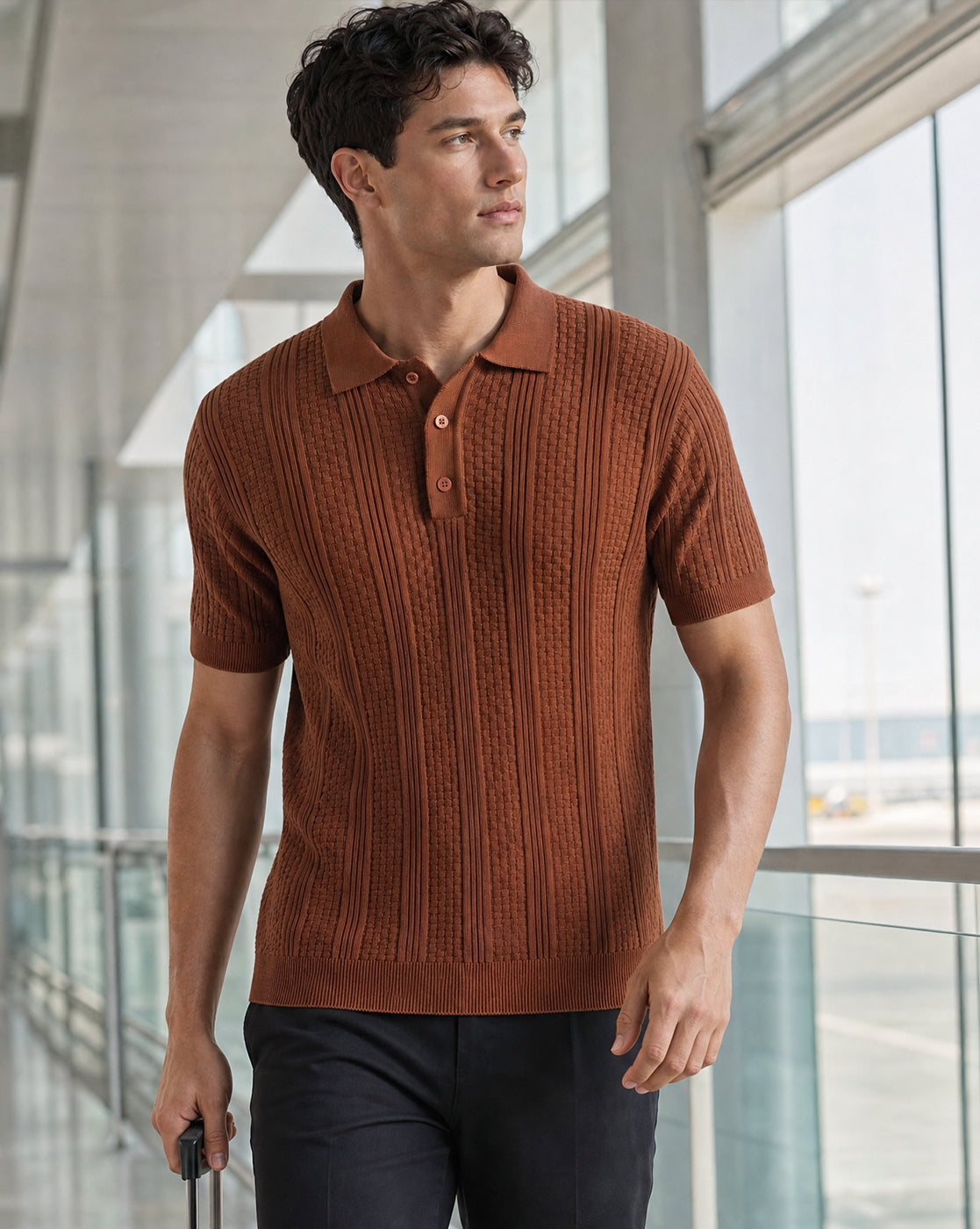 Oxford Textured Polo T-Shirt