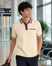 Contrast Collar Textured Polo T-Shirt