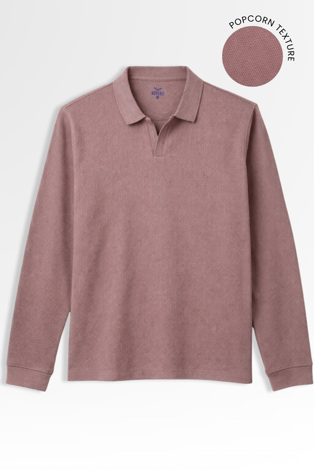 Popcorn Textured Full Sleeve Polo T-Shirt