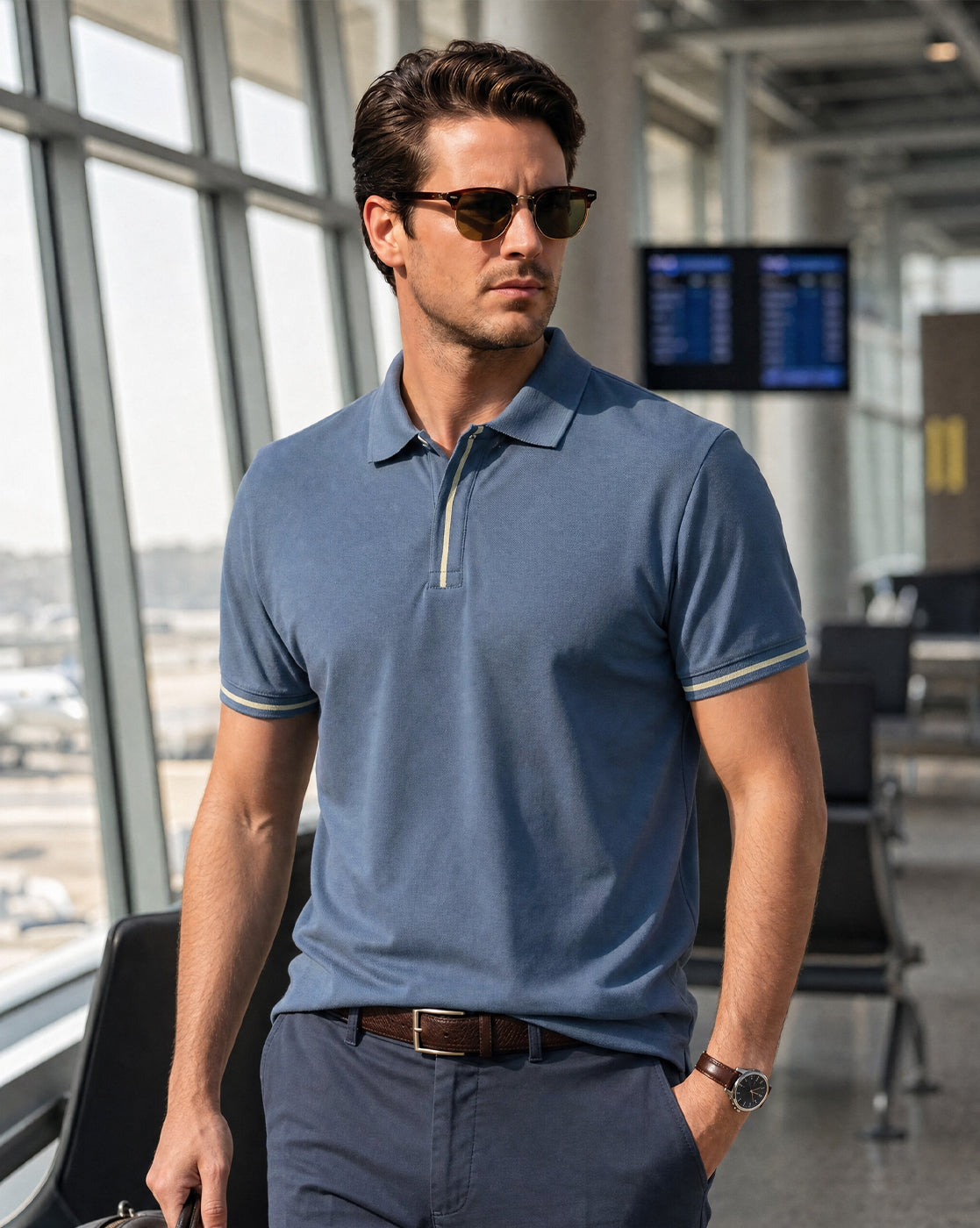 Contrast Tipped Polo T-Shirt