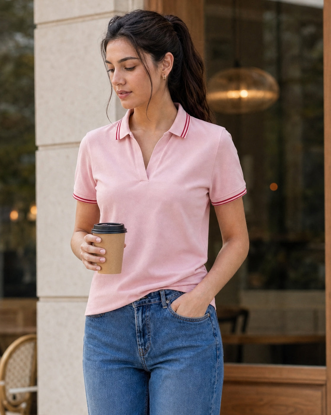 Johnny Collar Women Polo T-shirt