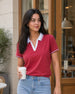 Women’s Contrast Johnny Collar Polo T-Shirt