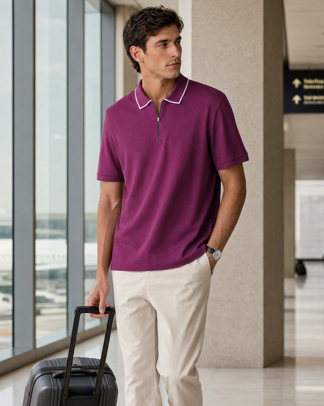 EdgeLine Zip Polo T-Shirt