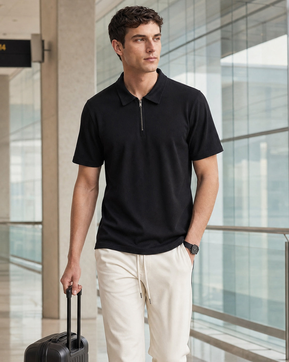 Nobero Rib Textured Polo