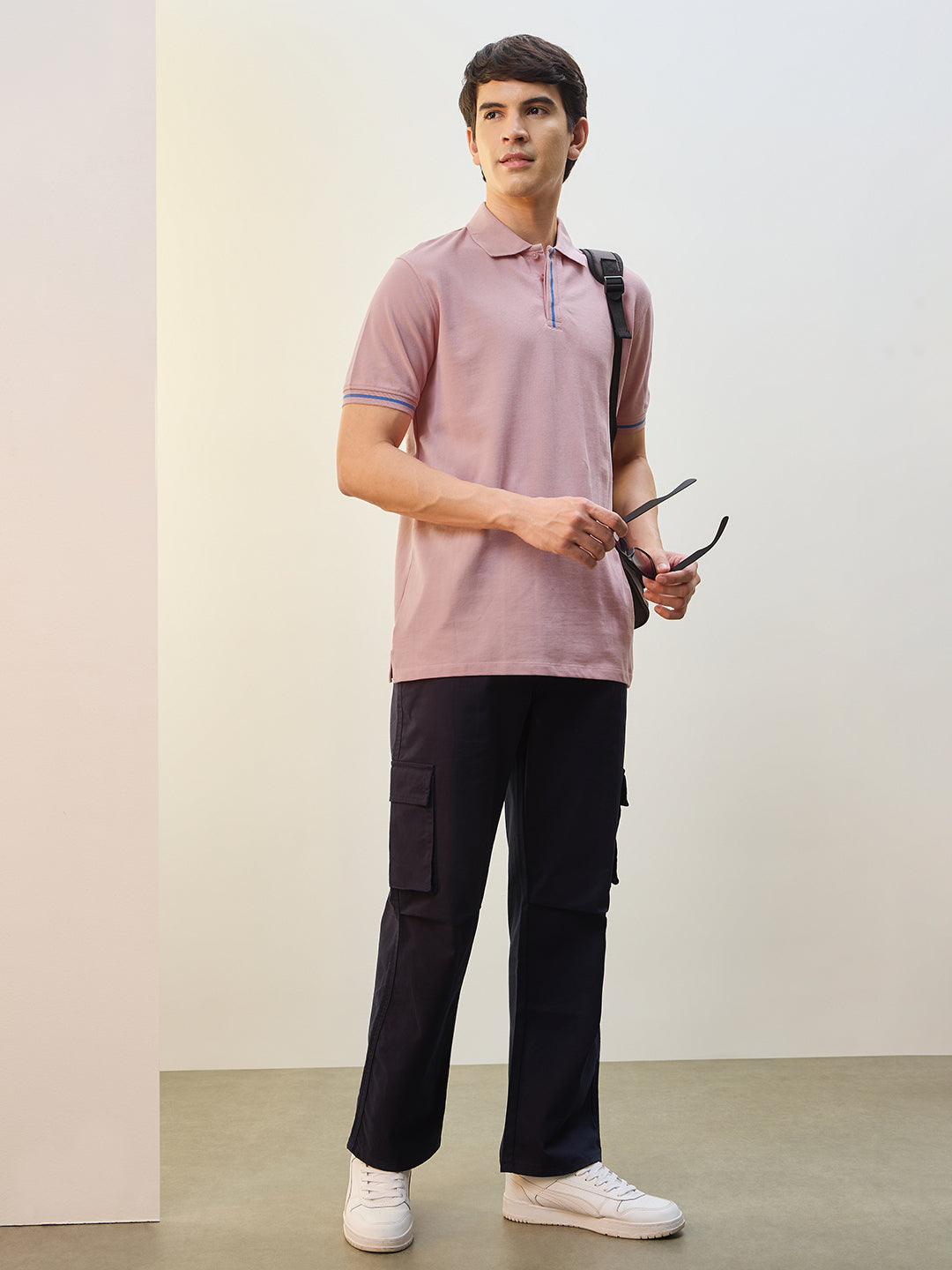 Contrast Tipped Polo T-Shirt