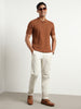 Cascade Zip Textured Polo T-Shirt