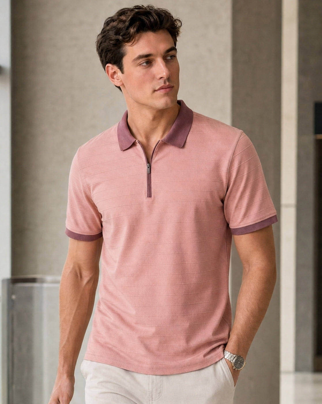 Coastline Zip Polo T-Shirt
