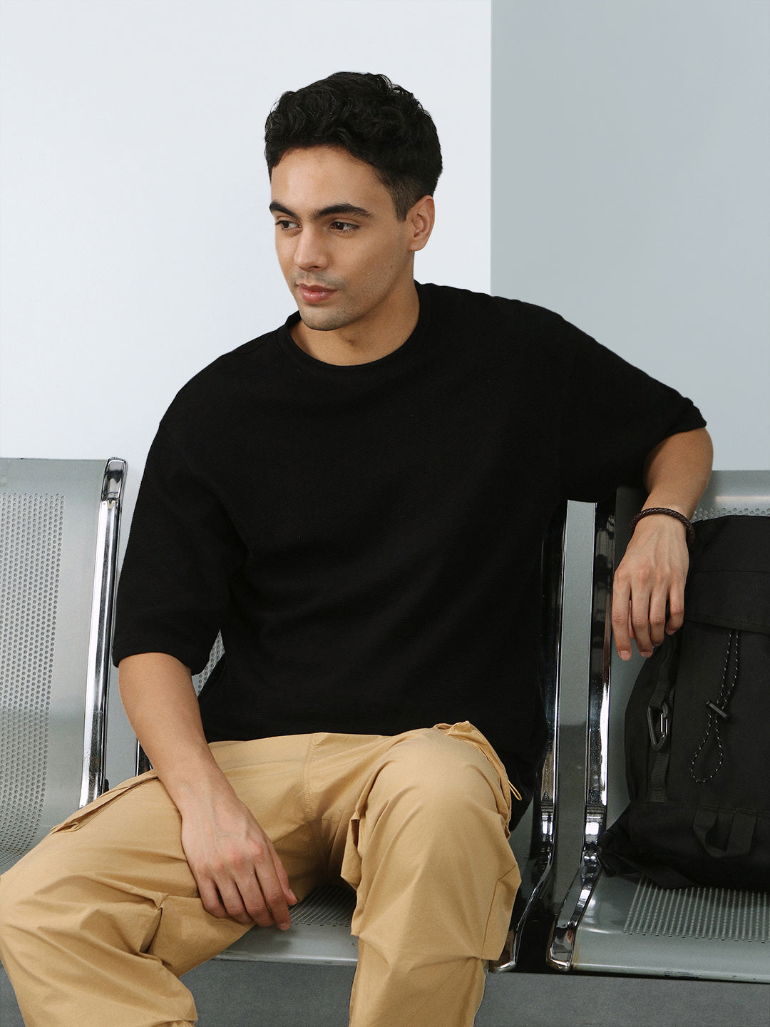 Ottoman Textured Relaxed Fit Tee