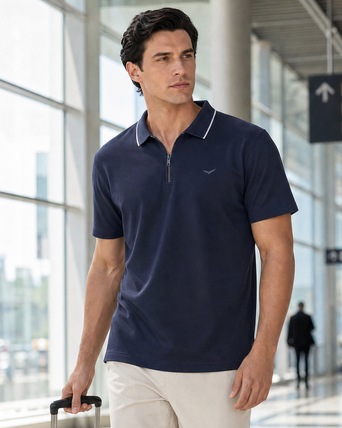 Zip Collar Polo T-Shirt