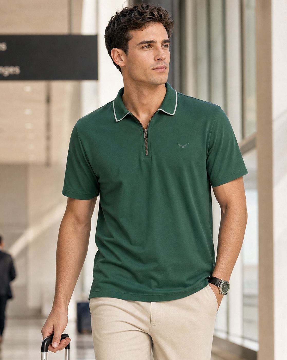 Zip Collar Polo T-Shirt