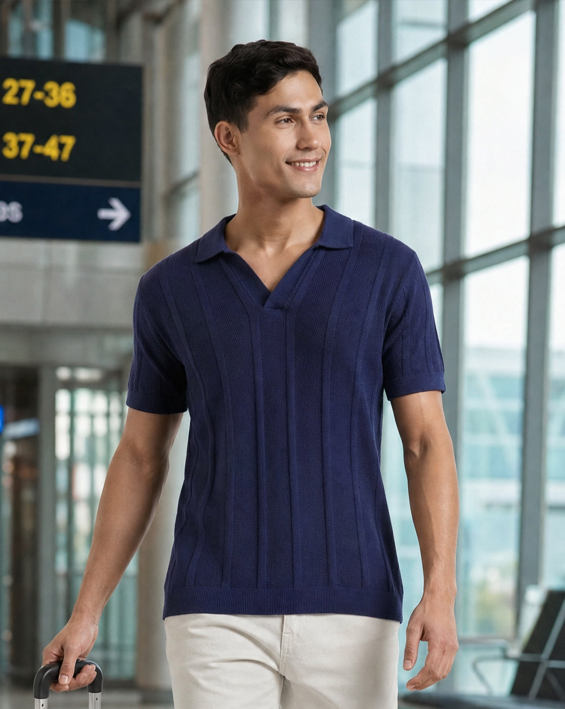 Urban Textured Polo T-Shirt