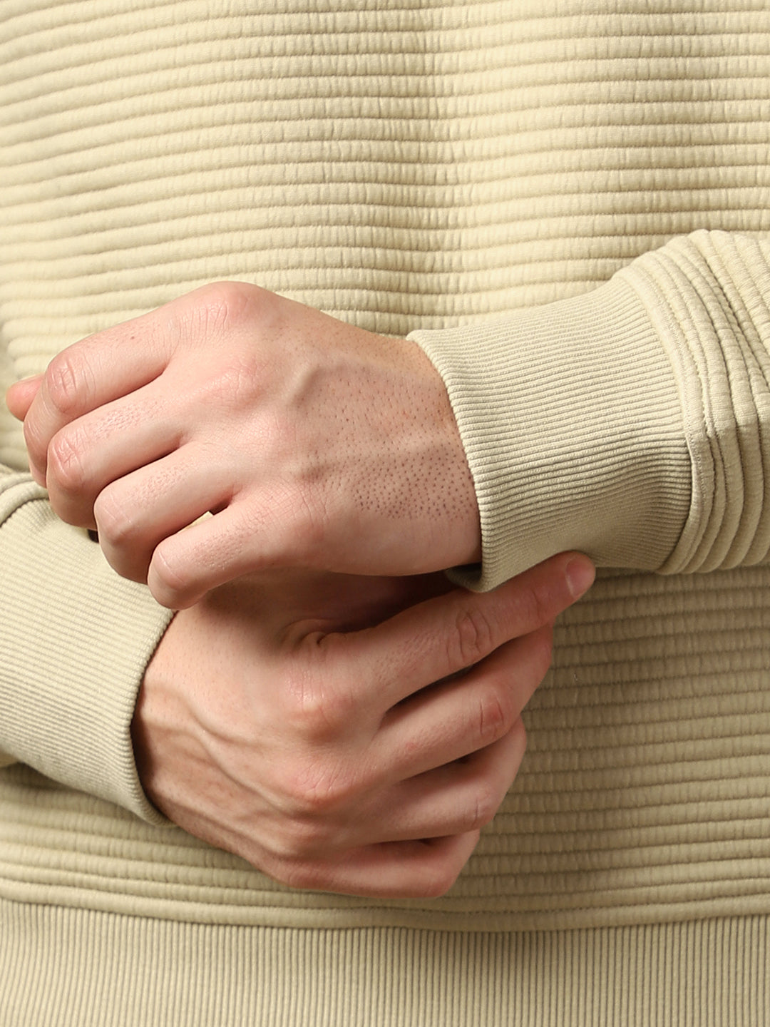 Avocado Striped Quilted Zip-Up Sweatshirt