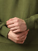Avocado Zigzag  Quilted Zip-Up Sweatshirt