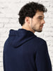 Midnight Blue Striped Quilted Hoodie