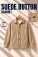 Men’s Regular Fit Knitted Suede Shacket