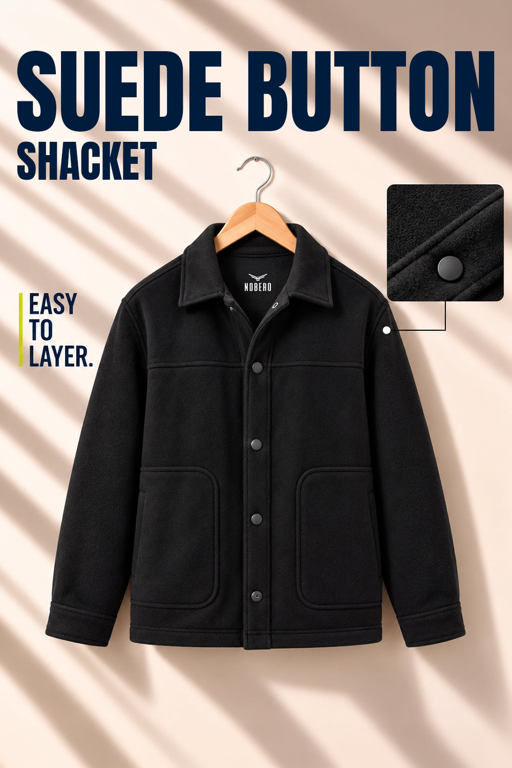 Men’s Regular Fit Knitted Suede Shacket