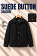 Men’s Regular Fit Knitted Suede Shacket