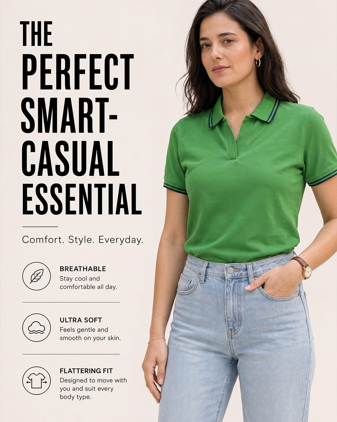 Johnny Collar Women Polo T-shirt