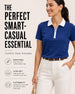 Women’s Contrast Collar Zip-Up Polo T-Shirt