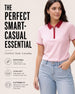 Women’s Contrast Collar Zip-Up Polo T-Shirt