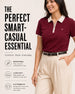 Women’s Contrast Collar Zip-Up Polo T-Shirt