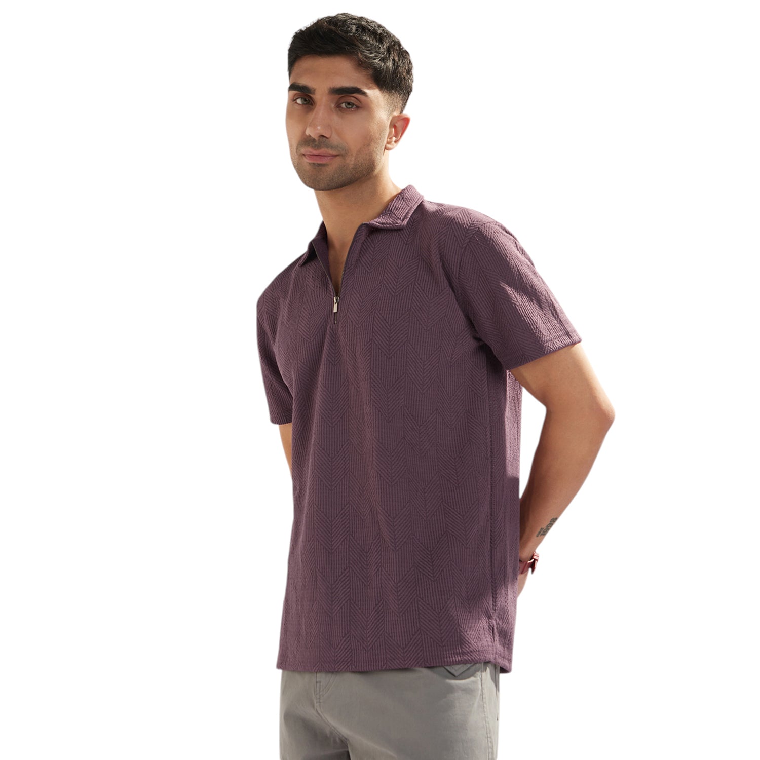 Urban Weave Poly Textured Polo T-Shirt