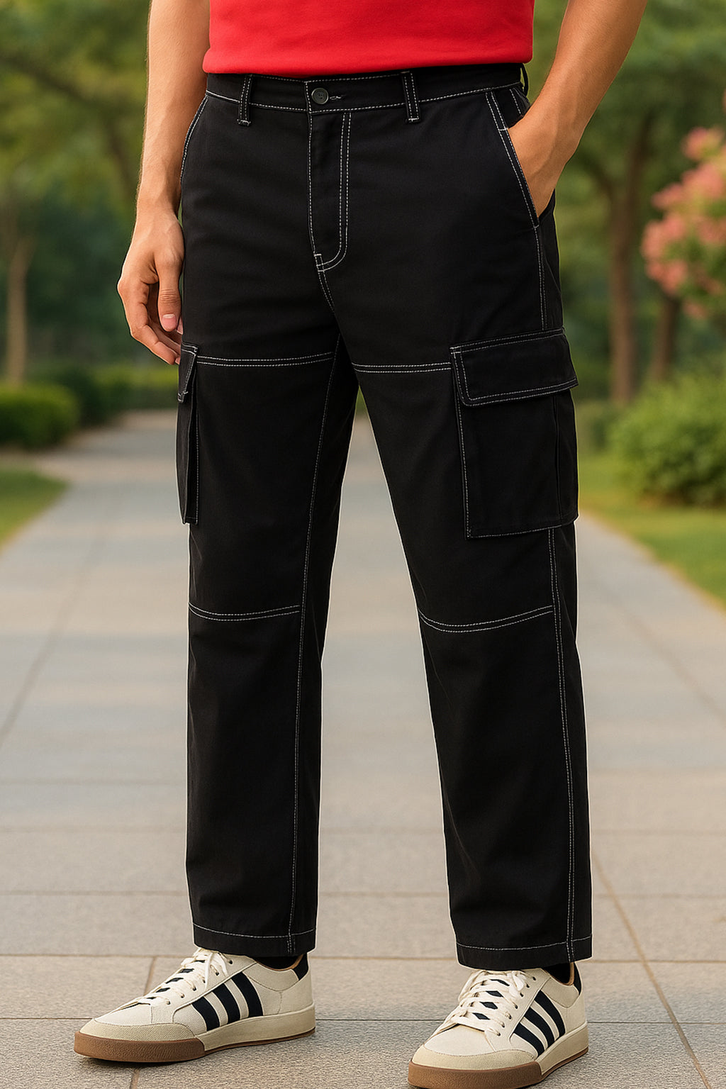 Classic Straight Fit Woven Cargo Pants