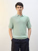 Structured Raglan Knit Polo T-Shirt