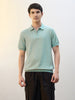Concealed Zip Knit Polo T-Shirt