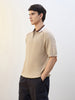 Contrast Collar Zip Polo T-Shirt