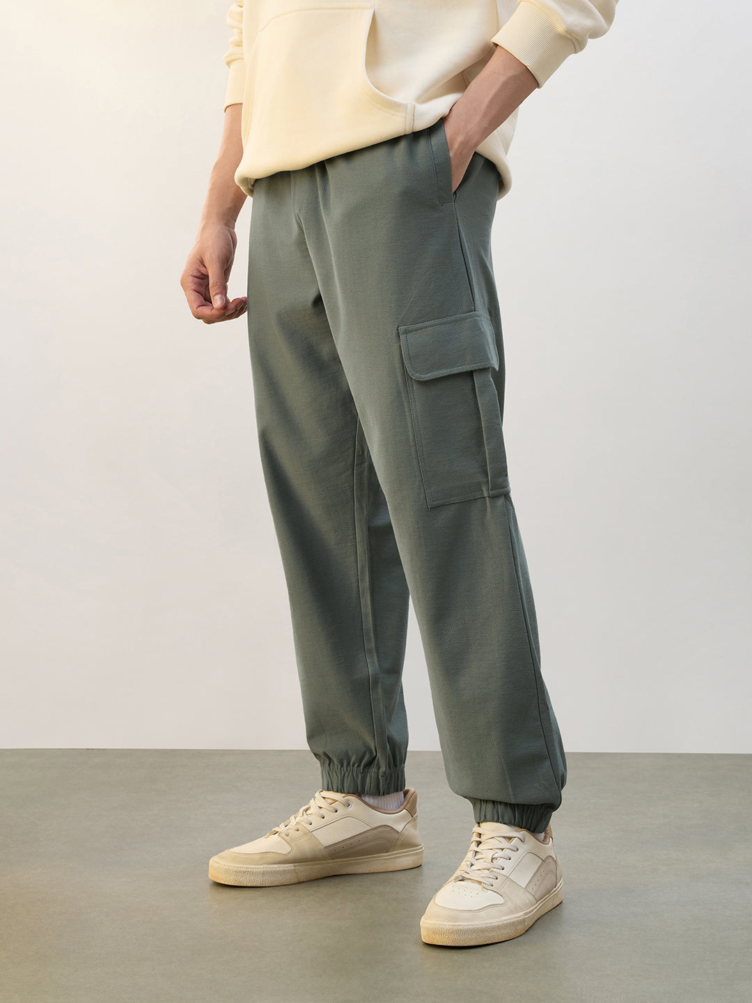 Cotton Twill Cargo Joggers