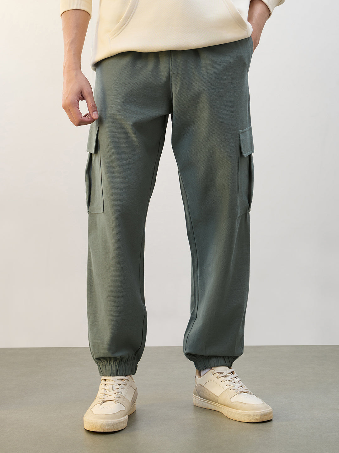 Cotton Twill Cargo Joggers