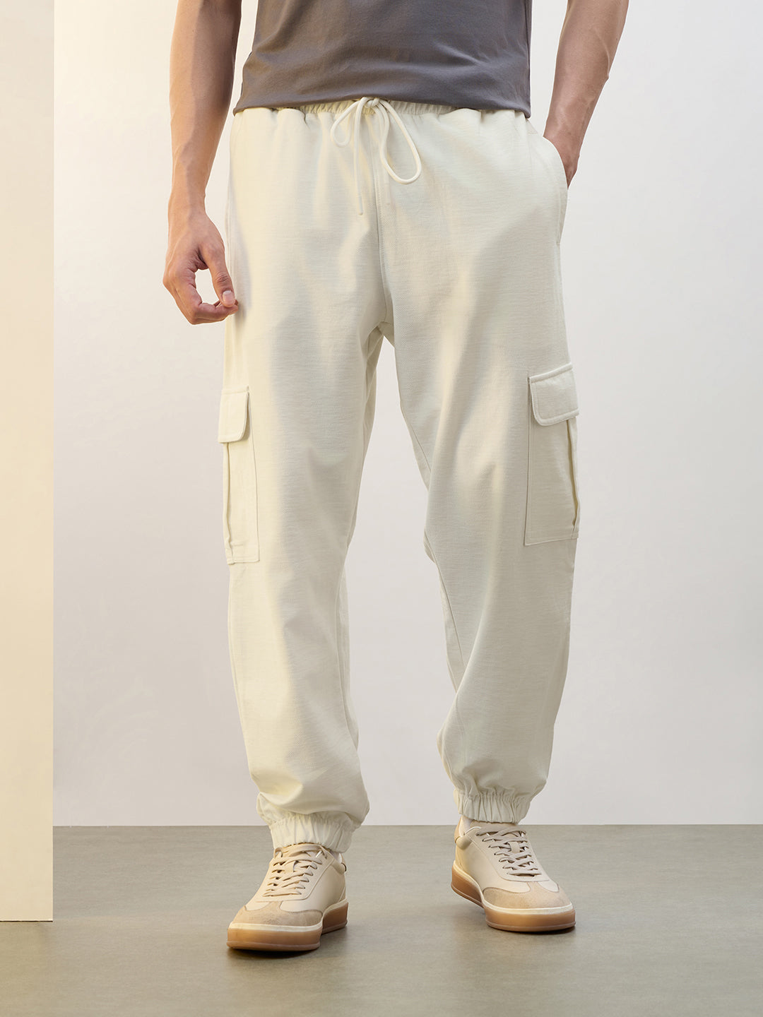 Cotton Twill Cargo Joggers