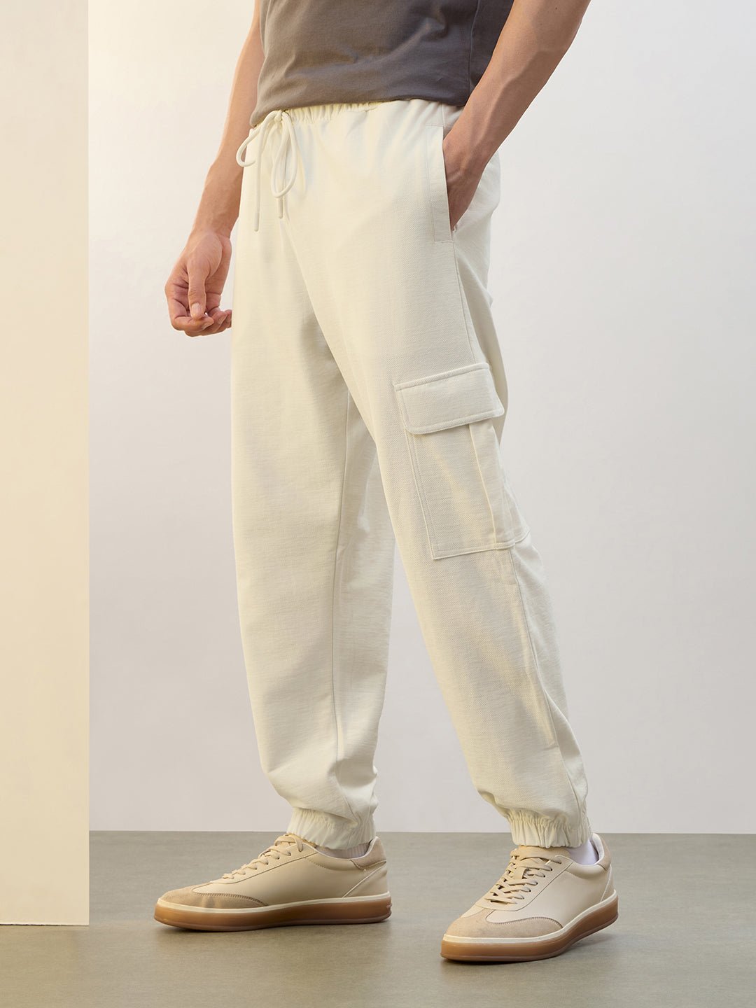Cotton Twill Cargo Joggers